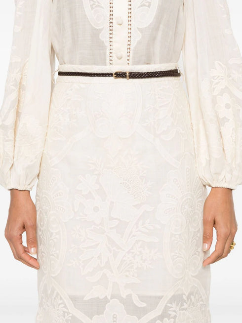 Ottie embroidered midi skirt